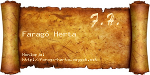 Faragó Herta névjegykártya